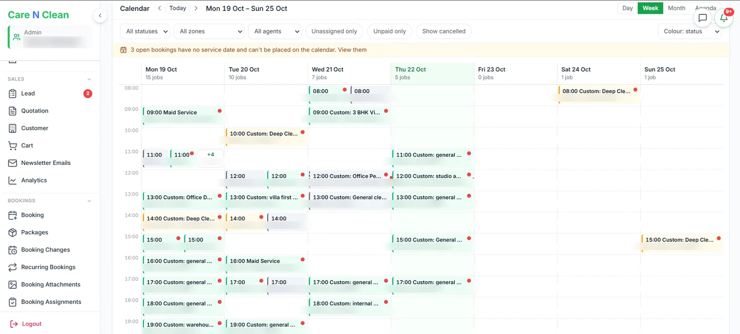 Care N Clean CRM screen 2